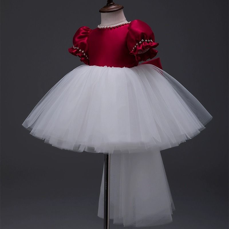 Girls Dress Baby Birthday Sweet Princess Dress Children Flower Girl Wedding Little Girl Fairy Dress Tutu Skirt Summer_voghion.com