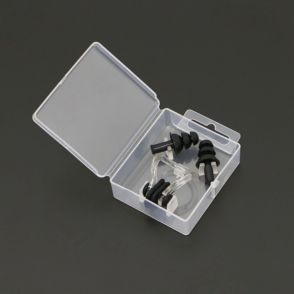 Boxed Swimming And Dustproof Waterproof Silicone Soft Earplugs Nose Clips Set_voghion.com