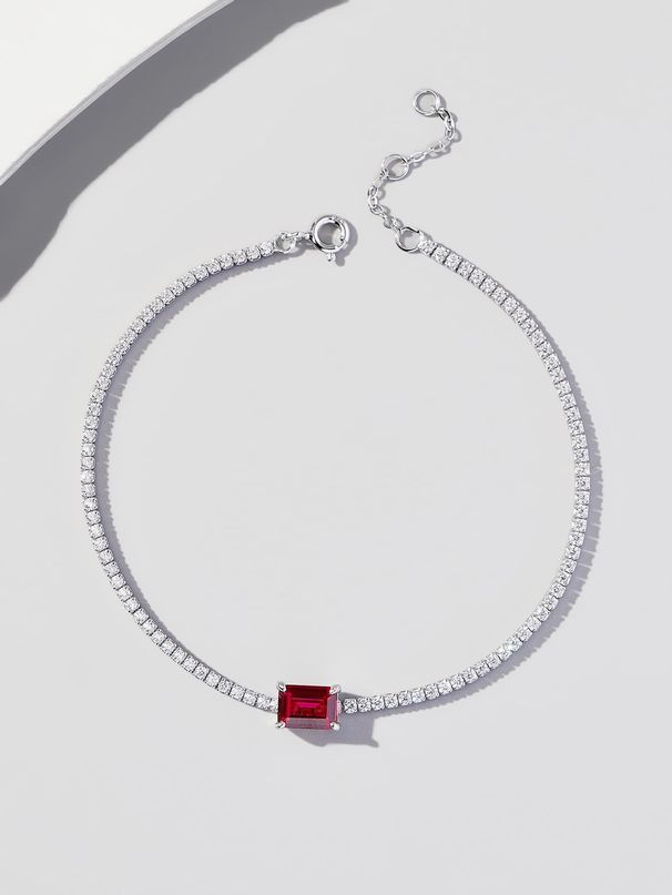 Semplice bracciale retrò in argento S925 per donna con gioielli in smeraldo coltivato intarsiato_voghion.com