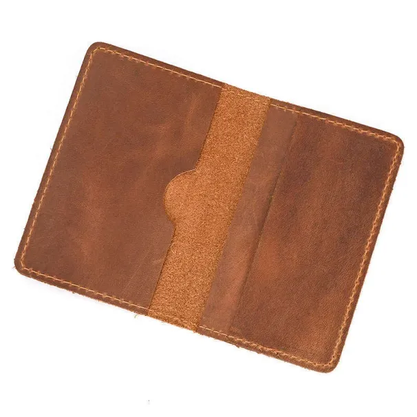 Porta carte di credito in vera pelle Crazy Horse ultra sottile, con primo strato di pelle bovina laser, sconto dell'80%_voghion.com