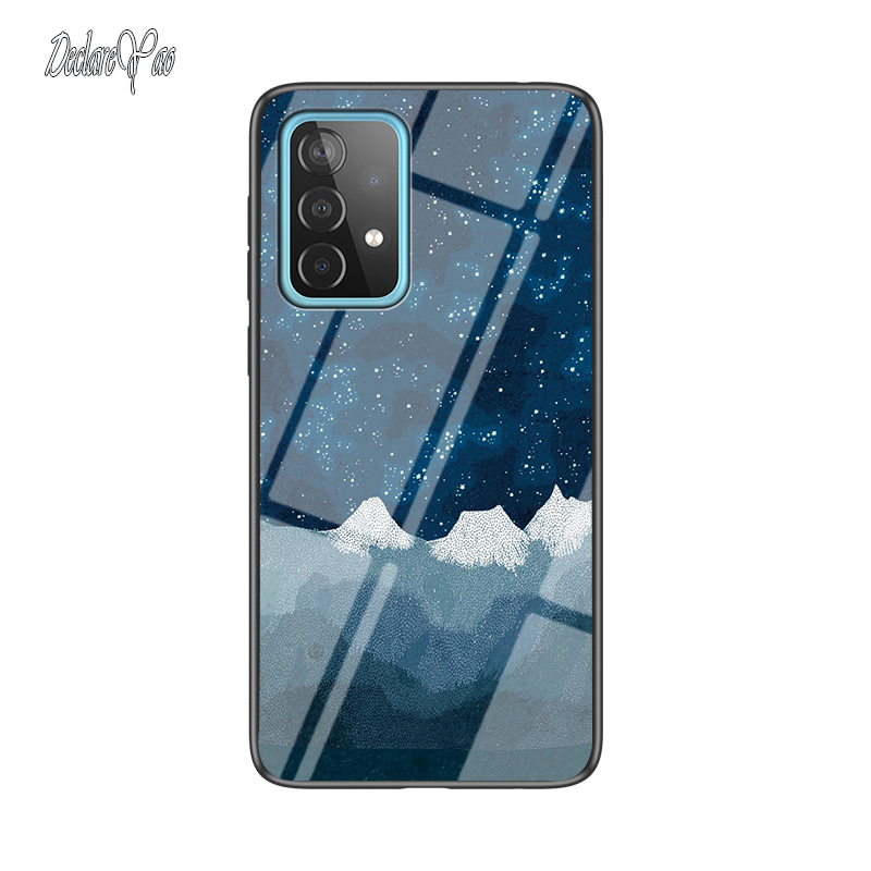 Θήκη A91 DECLAREYAO Σκληρό γυάλινο κάλυμμα για Samsung Galaxy A81 A71 A51 A41 A31 A21S A21 A01 Θήκη σιλικόνης Ultra Slim Temper_voghion.com
