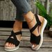 Plus-Size-Mode Open-Toe Round Toe Slop mit Plateau-Sandalen für Damen_voghion.com