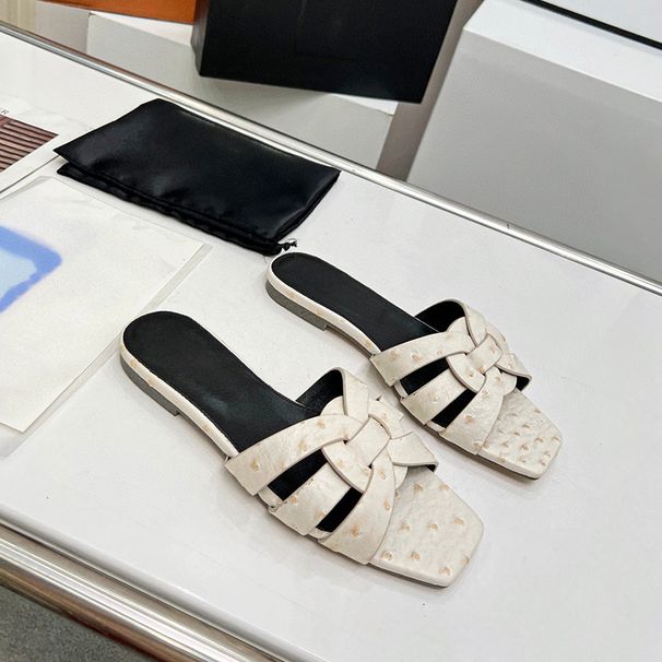 2025 Large Women's Heel Summer New Knitted Cool Flat One Word Slippers For Women_voghion.com