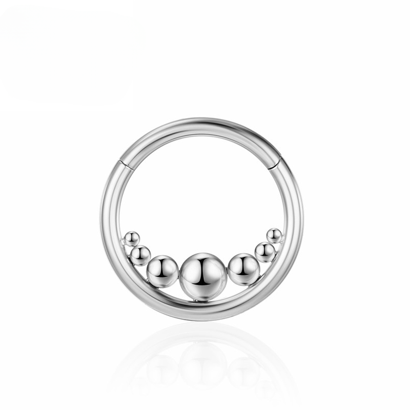 F136 Tytanowy kolczyk do nosa Cyrkon Kula do ucha 16G Chrząstka Helix piercing Spirala Zawias segment Tragus Kryształ Septum Biżuteria do ciała_voghion.com