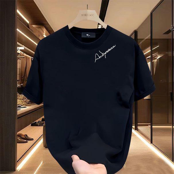 Trendy minimalistické pánské letní krátké univerzální volné tričko s kulatým výstřihem, půl rukávem, síťované, červené, s potiskem, volánky a..._voghion.com