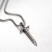 Collier avec pendentif épée en diamant et acier titane pour homme, style hip-hop, tendance et décontracté_voghion.com