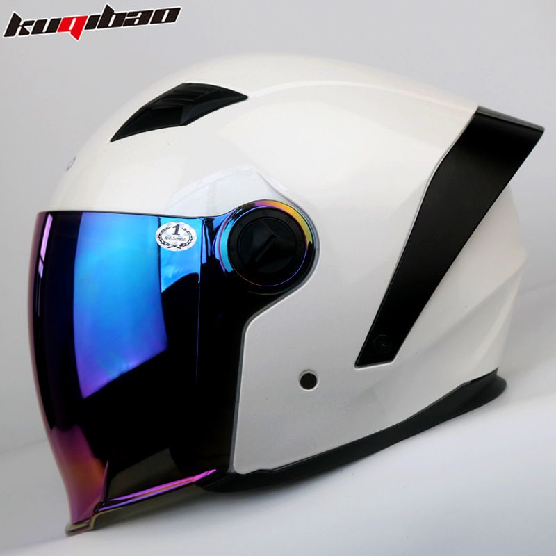 Motorcycle Helmet With Bluetooth Intercom, 3/4 Open Face Design, Dual Visor, 3C Certified, ABS Material, Multiple Color Options_voghion.com
