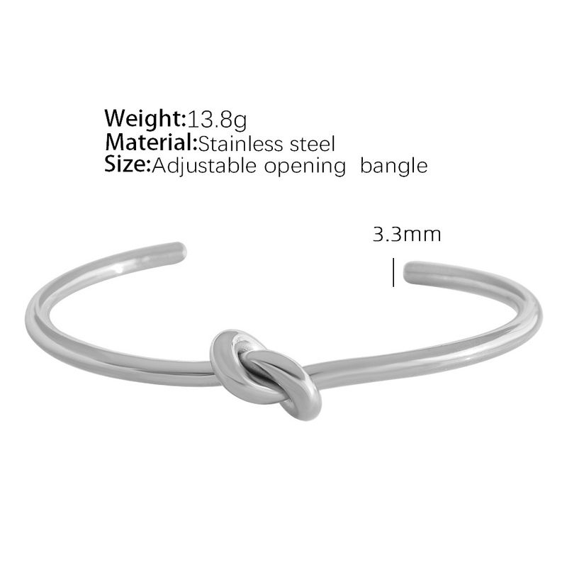 Damen-Schmuckset, modisch, französisch, Retro-Mode, geometrisch, offenes Armband aus Titanstahl, weiblicher Twist-Knoten, C-förmiges Armband, weibliches Nischendesign_voghion.com