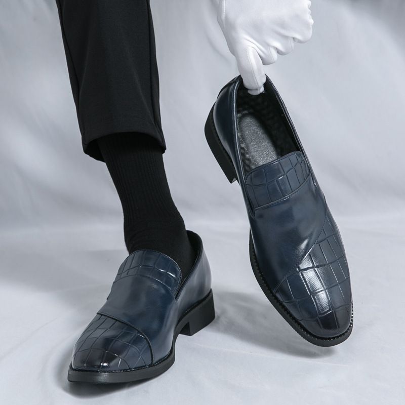 Unbeatable Quality Unbeatable Quality Large Size Le Fu In Spring And Autumn 2025, Korean Embossed Casual Formal Patchwork Leather Shoes For Men_voghion.com