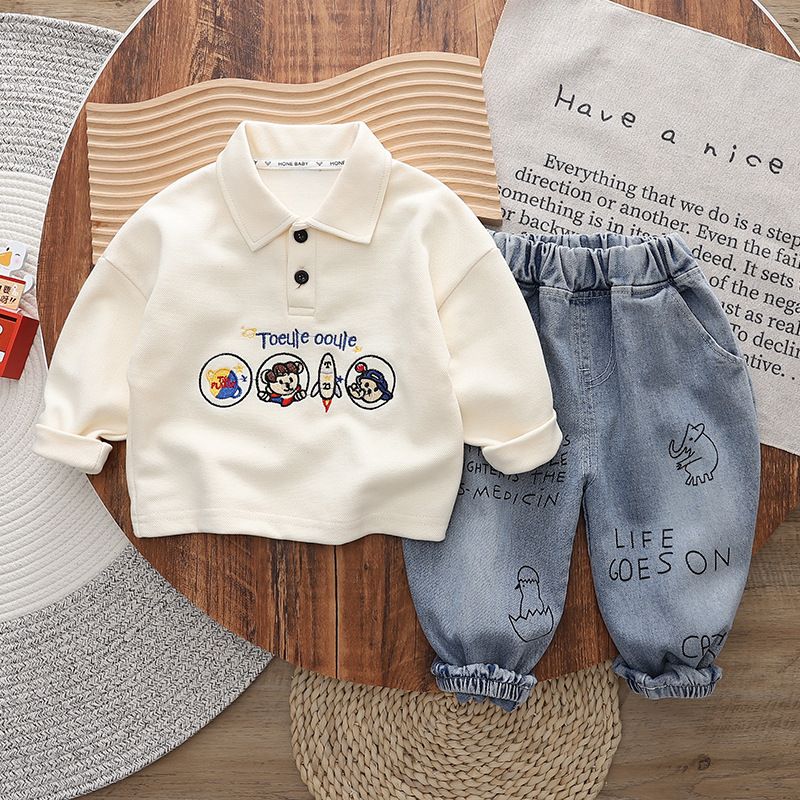 Nuevas sudaderas con capucha para niños y niñas, ropa nueva para niños de primavera y otoño, conjunto de dos piezas con capucha versátil_voghion.com