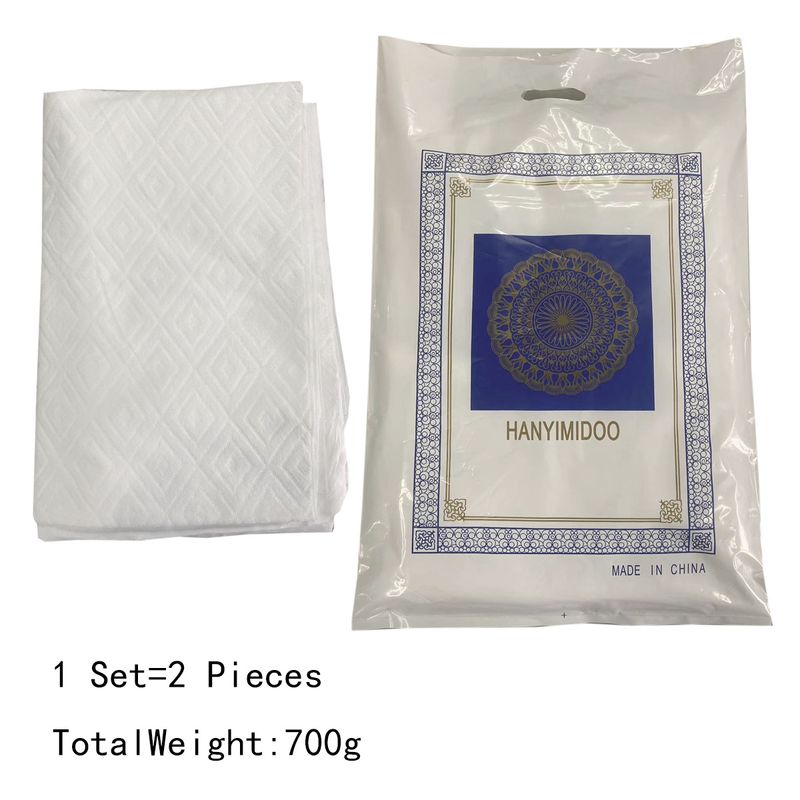 Men's Clothing Prayer Scarf Hajj Suit Muslim Solid Color Two Piece Suit_voghion.com