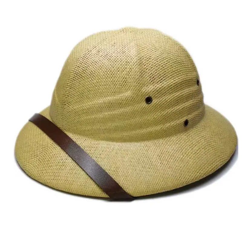 Gorąca sprzedaż 100% słomkowy hełm Pith Sun Summer Men Vieam War Army Hat Dad Boater Bucket Hats Safari Jungle Miners Cap_voghion.com