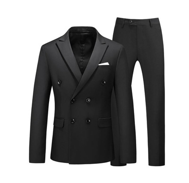 Abito casual da uomo d'affari Abito da uomo in due pezzi da testimone dello sposo Abito da banchetto di nozze_voghion.com