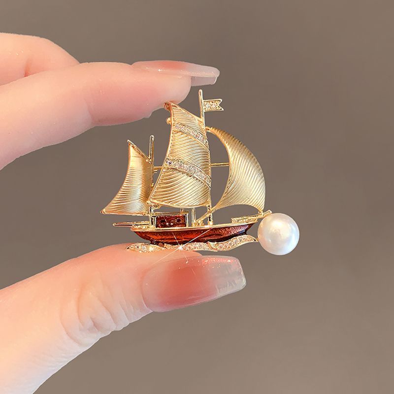 2025 Personality New Sailing Brooch High-end Suit Brooch Badge Pin Suit Accessories Clothes Temperament_voghion.com