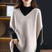 Oversized Batwing Sleeve Knit Vest – Soft V-Neck Pullover Sweater (Red/Black/Light Blue/Beige/Dark Green) | Minimalist Layering Essential_voghion.com