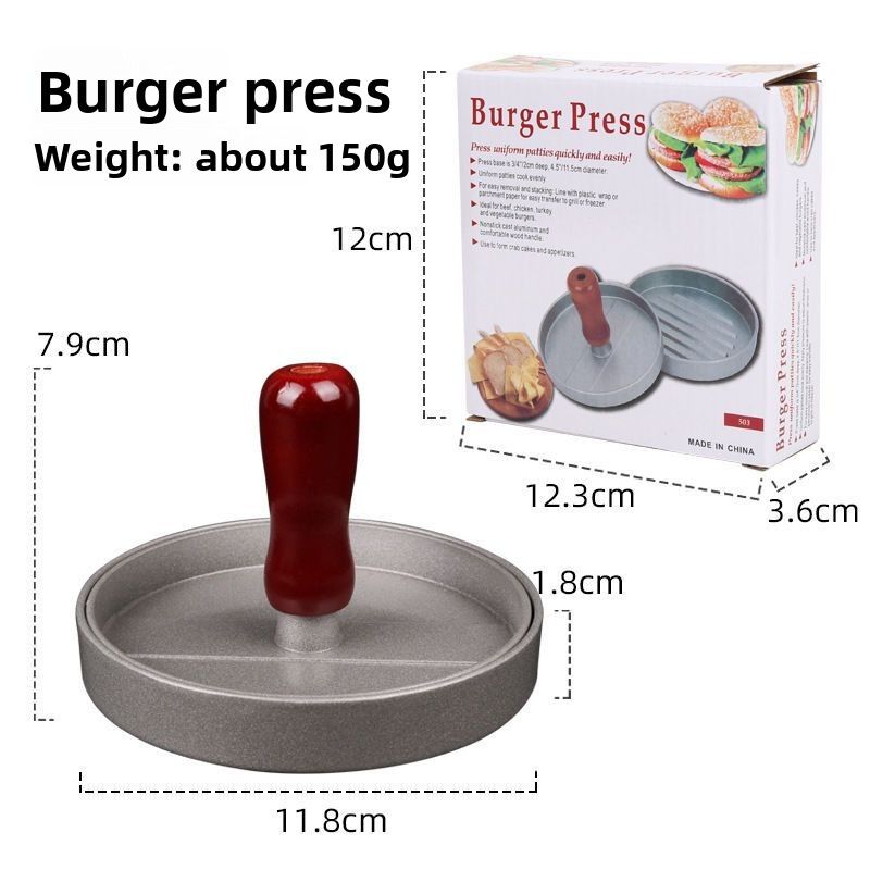 Stampo per hamburger in acciaio inossidabile, versione rotonda, per uso domestico, multifunzionale, commerciale_voghion.com