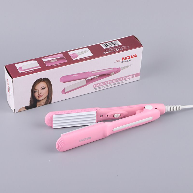 Mini piastra elettrica per permanente a secco e a umido, con clip, arricciacapelli, doppio scopo_voghion.com