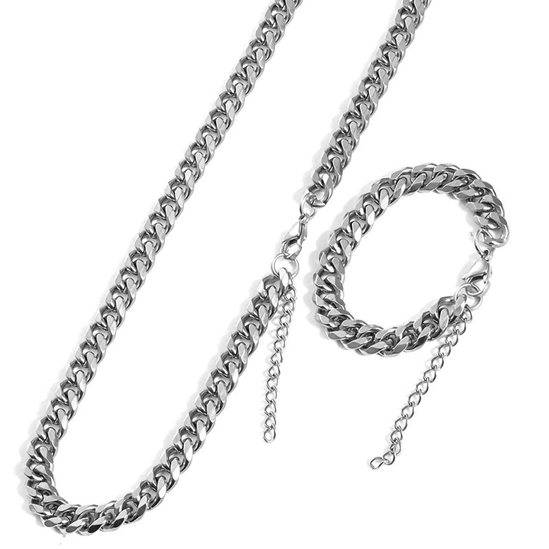 Necklaces Stainless Steel Necklace Titanium Steel Grinding Edge Chain Vacuum PVD Electroplating 18k Gold Long Necklace_voghion.com