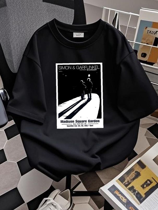 Camiseta para hombre de Simon y Garfunkel Old Friends In Concert, ropa de diseñador, unisex, de moda, cómoda y elástica, para uso diario, suave._voghion.com