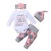 Girls Autumn And Winter New Korean Style Hot Selling Long Sleeved Letter Printed Top + Flower Pants Four Piece Set_voghion.com