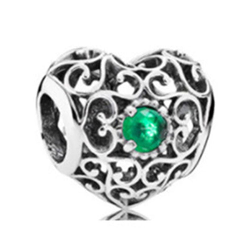 Green Diamond Studded Pendant Beaded Bracelet Accessories DIY_voghion.com
