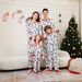 2025 Herbst Winter Weihnachten Neue Eltern Kind Pyjamas Weiß Gedruckt Floral Mode Hause Set_voghion.com