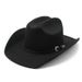 Cappello da cowboy tibetano in stile etnico, stile western per uomo e donna, Fedora di lana con parte superiore piatta alla moda_voghion.com
