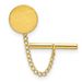 Kelly Waters Gold-plated Satin Round Engravable Tie Tac With Safety Chain_voghion.com