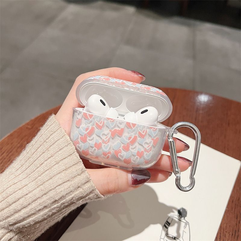 Fir AirPods Pro 2. Hülle Glitter Glänzend Cartoon Weich Silikonhülle Fir AirPods 3 1 2 Meedercher Faarweg Häerz Kopfhörer Opluedbox_voghion.com