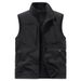 Men's Reversible Fleece Vest For Outdoor & Casual Wear, Stand Collar, Thick Warm Layering Vest, Lightweight & Breathable, Multiple Pockets_voghion.com