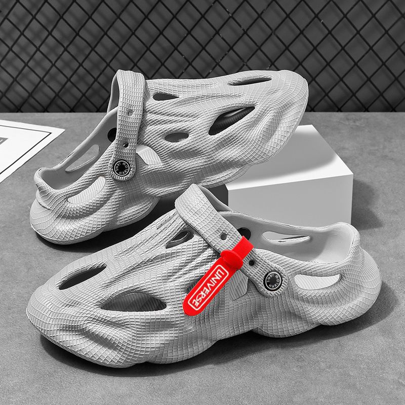 Cave Shoes Men, Instagram Trendy Beach EVA Sandals For Outerwear, Hollowed Out Breathable Lazy Shoes, Slippers_voghion.com