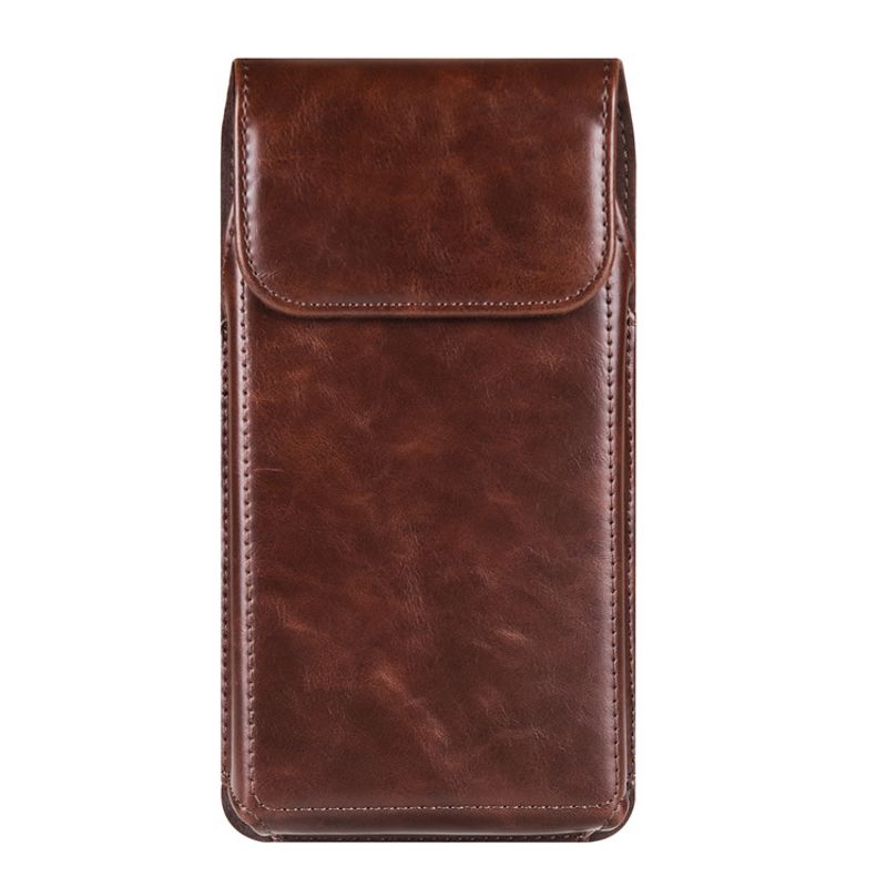Marsupio minimalista per telefono con fibbia magnetica verticale, cintura, custodia in pelle per uomo_voghion.com