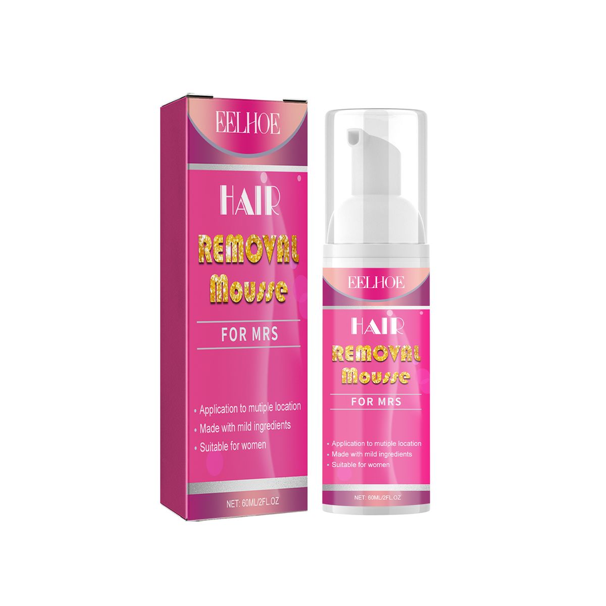 EELHOE Hair Removal Mousse For Mrs, Full Body Underarm Hair Removal Delicate Smooth Gentle Moisturizing Refreshing Mousse_voghion.com