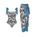 Roupas femininas Nova versão impressa maiô de duas peças conservador capa quadril saia maiô_voghion.com
