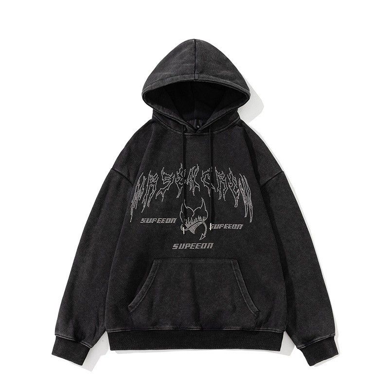 Unisex kleding ademend casual badstof trui lente heren nieuwe stijl koppel capuchon trui oversized losse eenvoudige trui_voghion.com