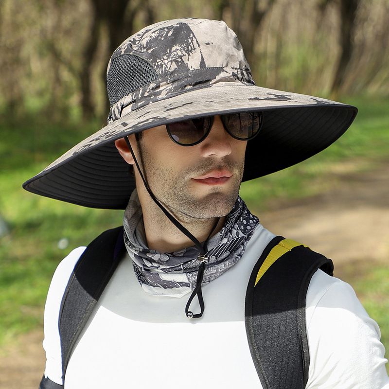 Sombrero de pescador extragrande con protección solar UPF50+, ala ancha, para hombre y mujer, ideal para pesca y senderismo, ideal para verano y actividades al aire libre._voghion.com