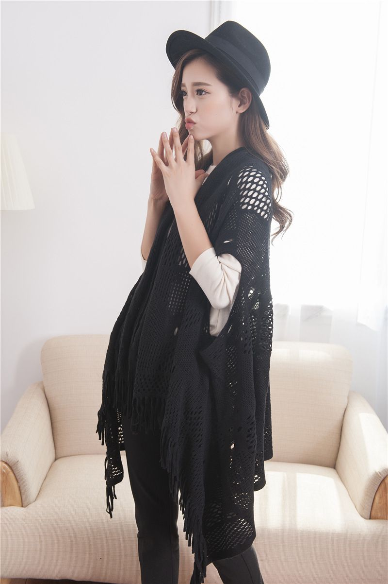 Wearable oversized thickened autumn winter warm scarf shawl for women's fashionable and versatile cape_voghion.com