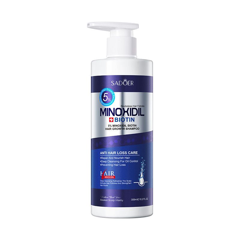 Shampoing SADOER 5% Minoxidil Biotine Shampooing Croissance Cheveux 300 ml Adoucissant_voghion.com