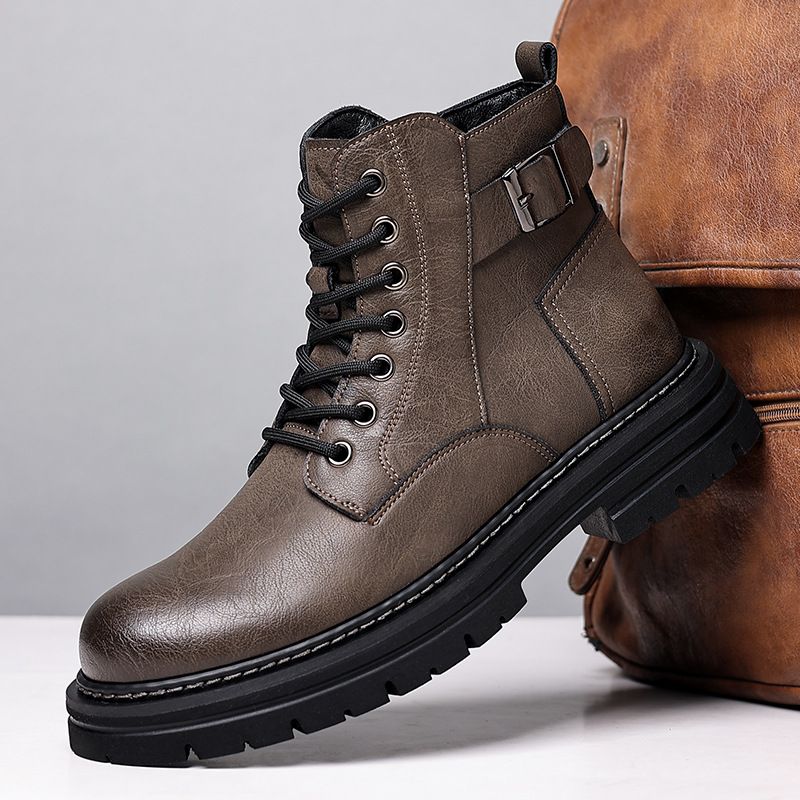 European Warm Series Herren Martin Herbst Winter Britischer Stil Neue High-Top-Arbeitsstiefeletten mit weicher Sohle und Fleecefutter_voghion.com