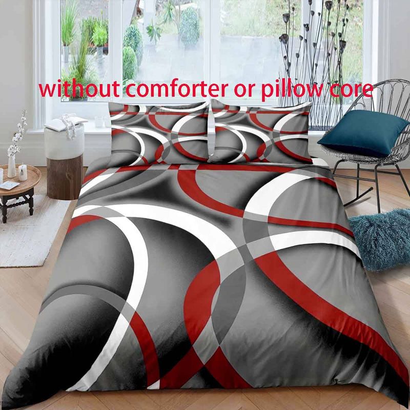 Striped 3-piece Set - Includes 1 Duvet Cover And 2 Pillowcases, Made Of Soft And Breathable Polyester Fiber, Providing A Comfortable Experience_voghion.com