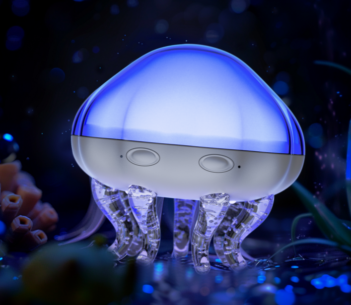 Jellyfish Projection Lamp - Dual Function- Projector And Night Light, USB Powered, Remote Control & Timer, Bluetooth Speaker - With White Noise_voghion.com