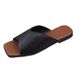 The 2025 New French Office Flat Beach Sandals And Flip-flops For Women Wearing Square-toed Slippers_voghion.com