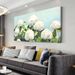 Modern Hydrangea Bloom Abstract Wall Art Canvas Prints Painting- With White Flowers On Blue Background,for Living Room, Bedroom, Office Decor_voghion.com