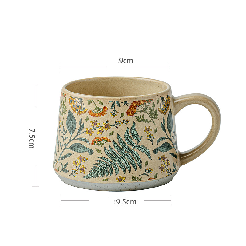 Flower Season Limited Beautiful Handmade Mug Antique Style Ceramic Coffee Cup Girlfriends Gift Female_voghion.com