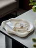 1pc White Cloud Shape Ceramic Jewelry Jewelry Storage Tray Is Suitable For Desktop Shelf Storage Key Induction Plate_voghion.com