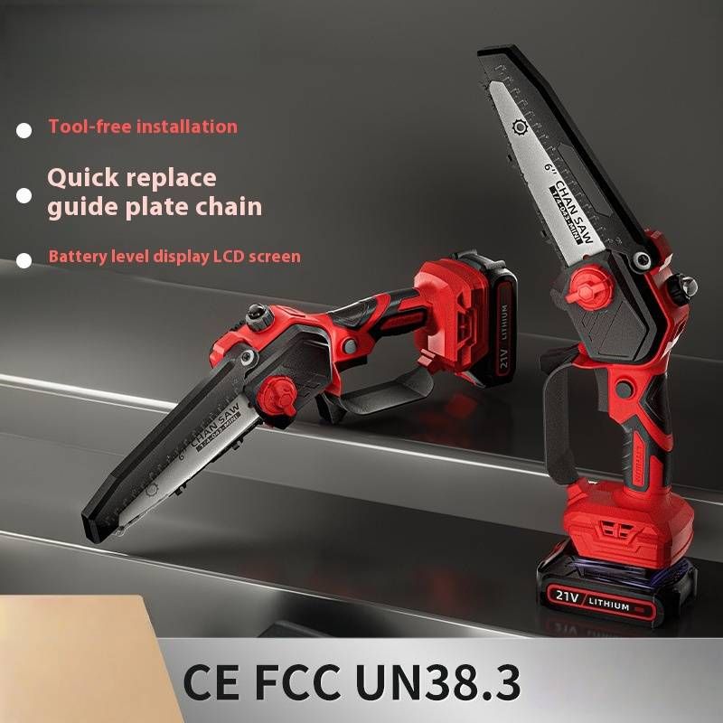 20V Cordless Mini Chainsaw With Lithium Battery, Lightweight Handheld Electric Chainsaw For Garden Pruning, Tree Trimming & Wood Cutting​_voghion.com