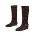 Autumn And Winter Hot Long Boots For Women, Frosted Suede Pile Boots, Thick Heel, Square Toe, Straight Legs, Retro Pile Boots_voghion.com