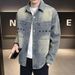 Men's Clothing Dark White Denim Jacket Spring And Autumn New Shirt Style Washed Retro Coat Denim Jacket_voghion.com