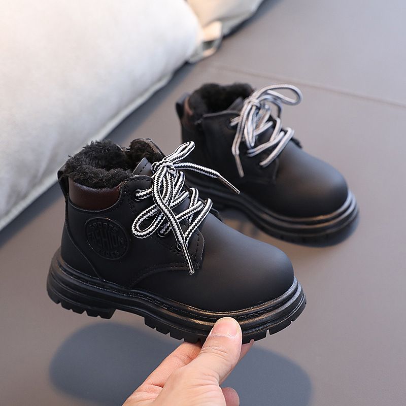 Child's shoes Boys' ankle boots heavy wool cotton boots Girls' snow boots Children's leather boots children's_voghion.com