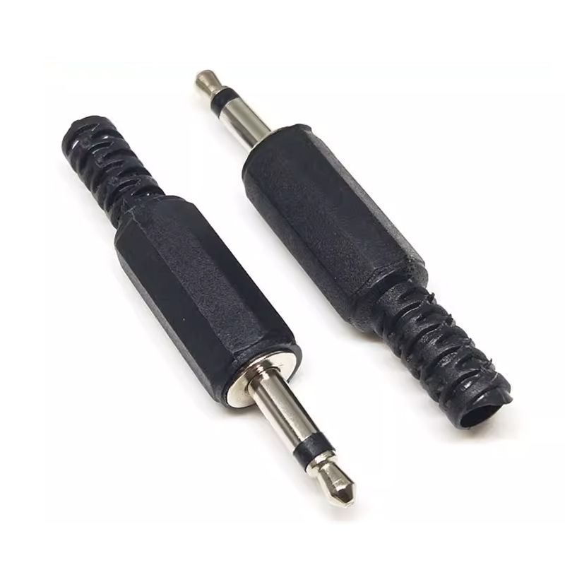 5-50 pezzi 2,5 mm / 3,5 mm mono stereo cuffia microfono adattatore connettore jack audio nero_voghion.com